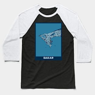 Dakar - Senegal Peace City Map Baseball T-Shirt